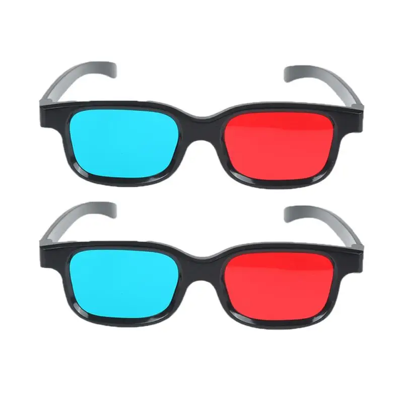 5Pcs Universal 3D Plastic Glasses / Oculos / Red Blue Cyan 3D Glass Anaglyph 3D Movie Game DVD Vision/Cinema Black Frame 