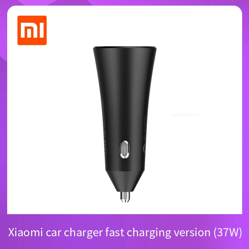 Автомобильное зарядное устройство Xiaomi быстрая зарядка 37 Вт двойной USB умный