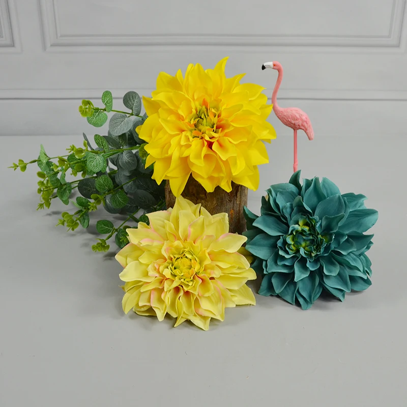 웨딩 홈 파티 장식에 대 한 5pcs 16cm 큰 인공 실크 달리아 꽃 머리 DIY 꽃 벽 선물 상자 scrapbooking 프로세스