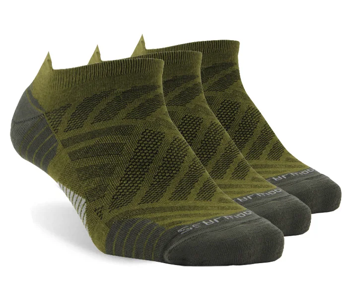3 pair green Спортивные носки для бега, ZEALWOOD унисекс, мериносовая шерсть, антиблистерные носки для походов, 1/3 пар - Цвет: 3 pair green