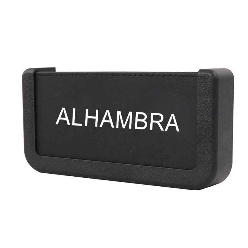 1PCS Автомобильный ящик для хранения из искусственной кожи для Seat Alhambra, многоцелевой органайзер для двери автомобиля, карманная коробка, черный, красный - Название цвета: 1PCS