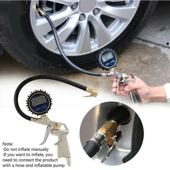 

Car Bike Tire Air Pump Tyre Inflator Pressure Gauge Tester 3-200PSI Measure