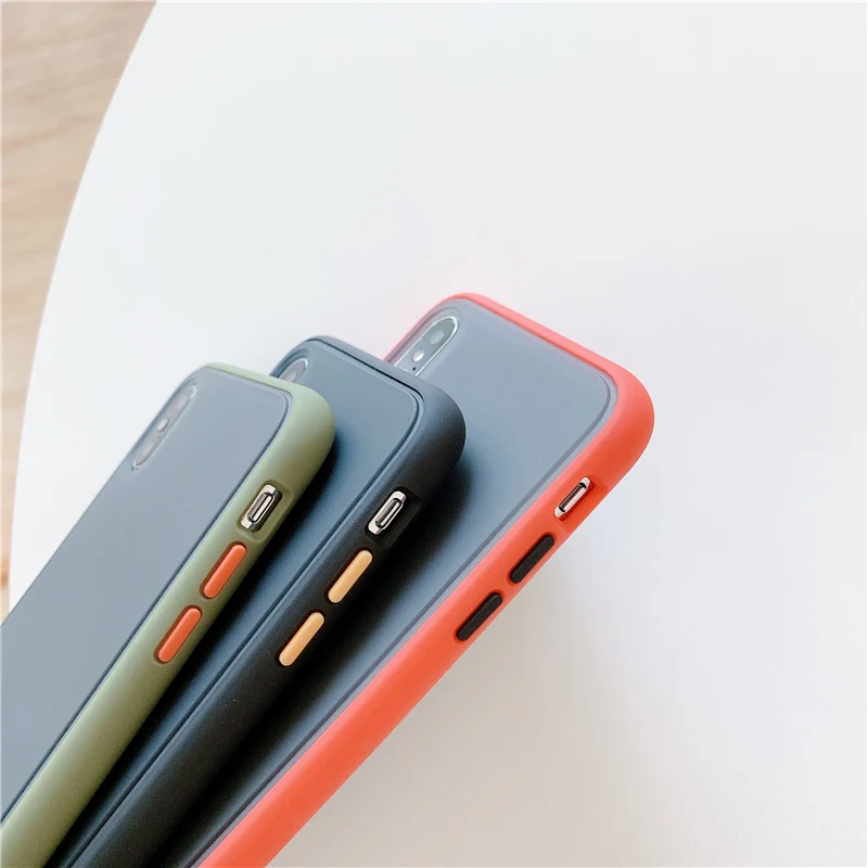 Матовый Жесткий противоударный бампер для iphone 6 6s 7 8 чехол iphone xr xs max x 6 s plus твердый антидетонационный розовый чехол для телефона Матовый