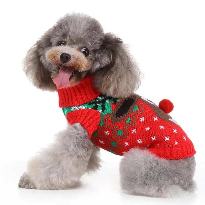 Набор для домашних собак, милый Рождественский свитер с лосем для собак, костюм, зимняя Классическая куртка, пальто, поставка для домашних животных, рождественские товары для домашних животных