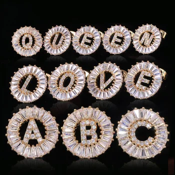 

Huitan Delicate Letter Stud Earring A-Z for Women Brilliant Cubic Zircon Memorable Gift Party Daily Versatile Fashion Earrings