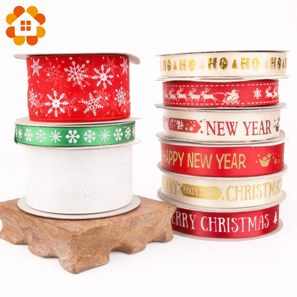 

22Yards/Lot Single Printed Christmas Theme Ribbon Multi Series DIY Crafts Christmas Gifts Accessories Party Decorations Supplies
