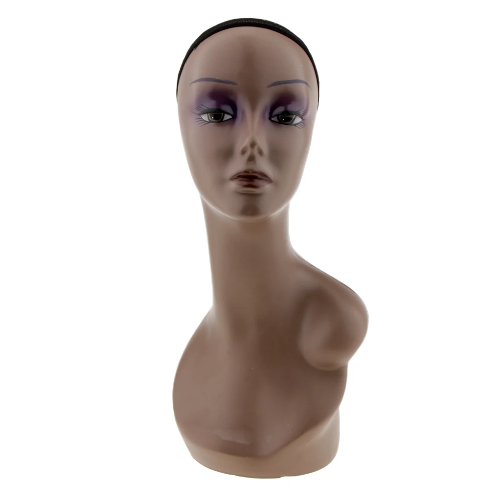 Female Mannequin Head Bust Wig Hat Jewelry Display Model Manikin And Net Cap Necklace Display Showcase Wig Hair Mannequin
