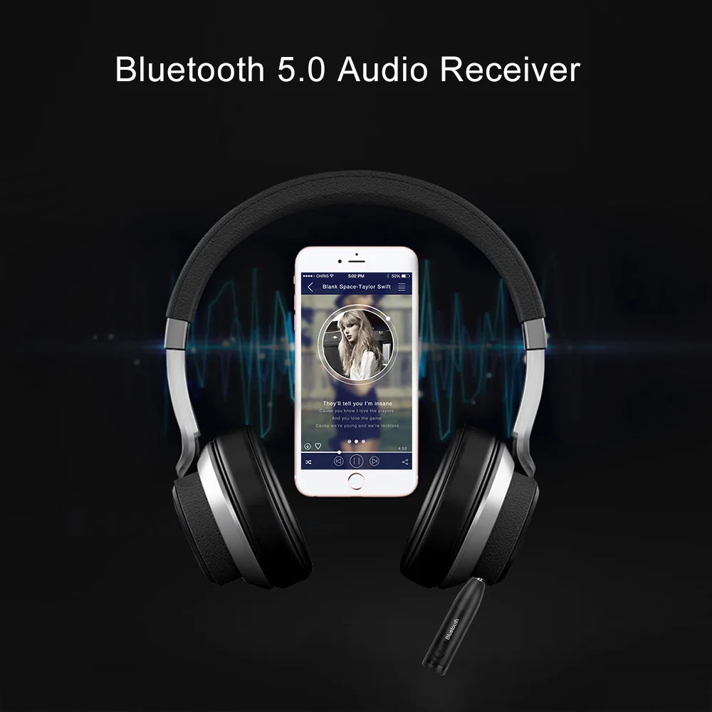 Bluetooth 5.0 Audio Receiver Receptor Wireless Music Adapter Converter for Headphones Car Aux Stereo Audio Adapter