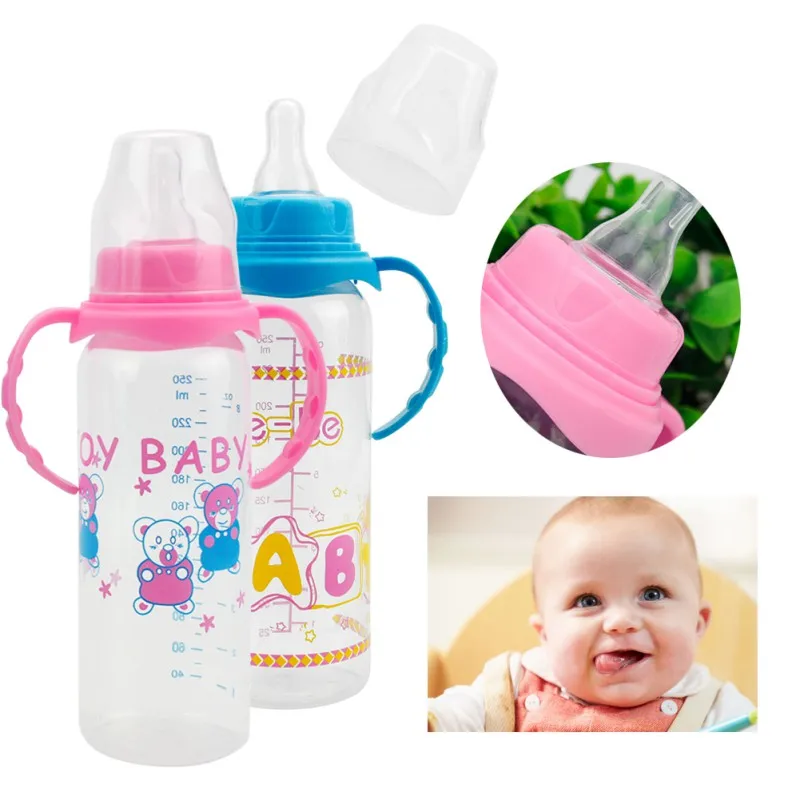 Baby Feeding Bottles Straw Cup Newborn Bottle Sippy Cups Children Learn Drinking Water Straw Training Cup PP Bottles
