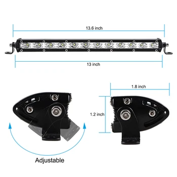 

Hot 2pcs 13" 36W LED Light Bar Slim Work Light Spot Beam Driving Fog Light Road Lighting for Car Truck SUV Boat Jeep BMW
