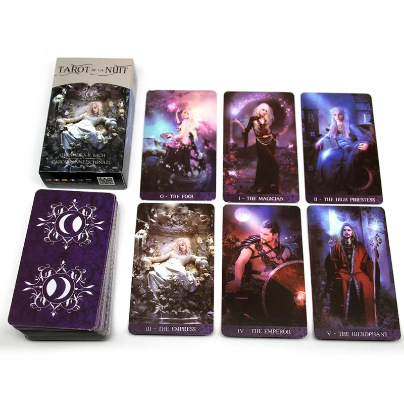 78 карт Deck Tarot De La Nuit полностью английские семейные вечерние настольные игры Oracle