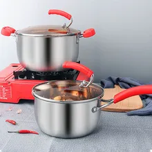 Суповый горшок из нержавеющей стали, бытовая кастрюля с одной ручкой, бинауральный горшок, подарочная упаковка, кухонные горшки, кухонная посуда