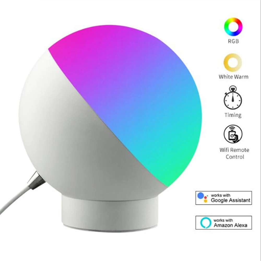 

Умная лампа Ночной Светильник Настольный светильник светодиодный Смарт Wi-Fi Amazon Alexa и Google home Tmall Голосовое управление ночной Светильник защита глаз