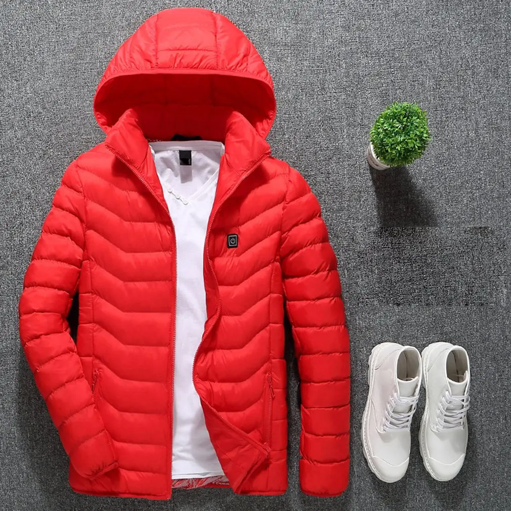 Autumn And Winter Graphene Electric Heating Coat Usb Security Intelligent Constant Temperature Heating Clothes Can Be Washed - Цвет: Красный
