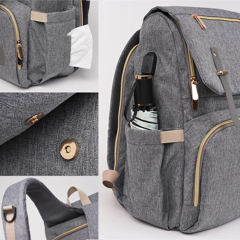 Diaper Bag USB Baby Nappy Bag Mummy Daddy Backpack Large Capacity Waterproof Casual Laptop Bag Rechargeable Holder for Bottle Diaper Bag USB Baby Nappy Bag Mummy Daddy Backpack Large Capacity Waterproof Casual Laptop Bag Rechargeable Holder for Bottle
