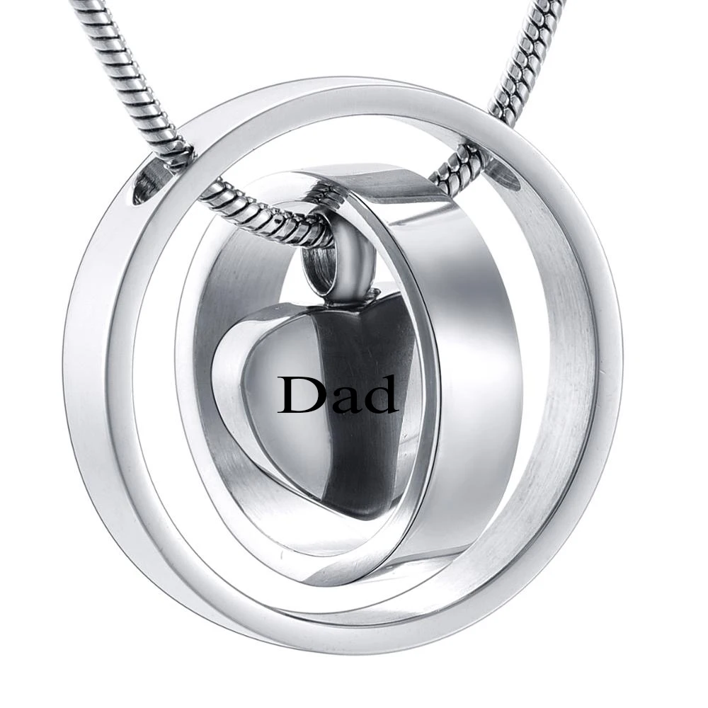 Кремационная Ювелирная урна Double circle plus inside closed ashes ювелирное ожерелье с двойным