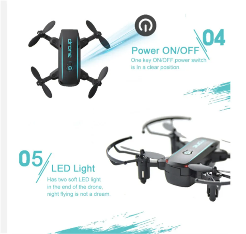 IN1601 Квадрокоптер, мини с камерой Wi-Fi FPV Складная Высота удержания RC Самолеты дистанционного управления игрушки 2MP/0.3MP/без камеры 2,4 ГГц