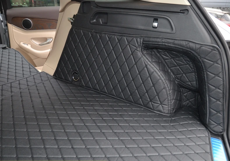  Coffre Voiture Tapis Doublure Cargaison Tapis Coffre Voiture en  Cuir sur Mesure pour Mercedes pour Benz Glk 2009 2010 2011 2012 2013 2014  2015 Voiture Cuir Tapis Coffre (Color : Noir Rouge)