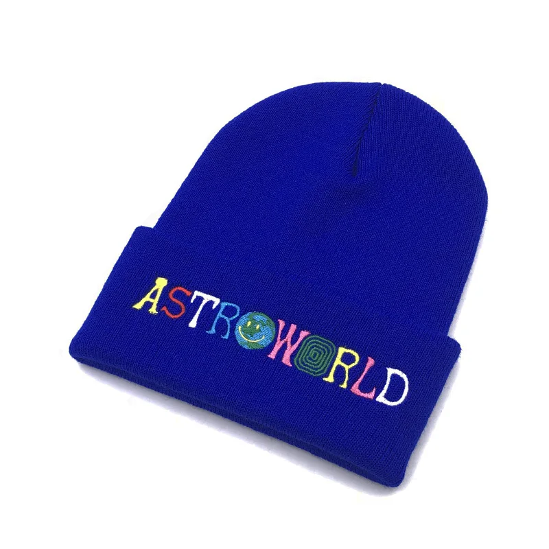 Новинка Travi$ Scott вязаная холодная шапка ASTROWORLD шапочка с вышивкой Astroworld Лыжная теплая зимняя унисекс Трэвиса Скотта Skullies Beanies