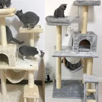

Cat Climbing Frame Cat House Cat Tree Integrated Large Cat Frame Cat Scraping Plate Villa Cat Climbing Frame Articles Cat