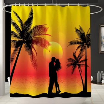

Waterproof Shower Curtains for Bath Fabric Liner Solid Bathroom Curtains Shower Curtains with 12 Hooks