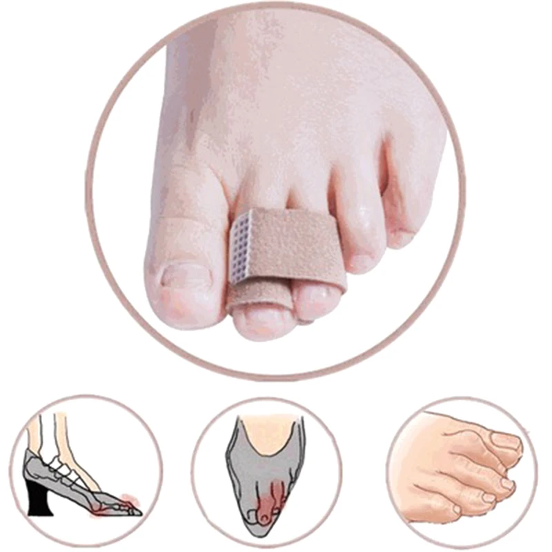 2pcs Fabric Toe Finger Straightener Hammer Toe Hallux Valgus Corrector Bandage Toe Separator Splint Wraps Foot Care