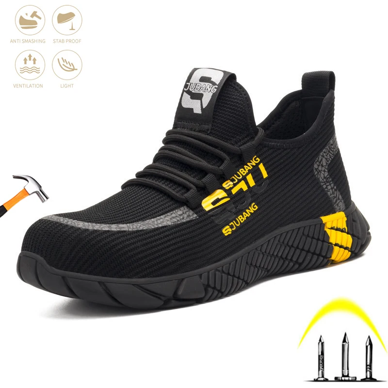 Fashion Lightweight Men Safety Shoes Steel Toe Cap Indestructible Nonslip Antipiercing Boot