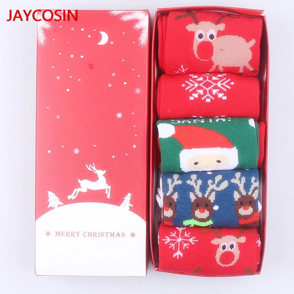 JAYCOSIN носки 5 пар модные мужские и женские унисекс повседневные рождественские носки средней длины с принтом L500912