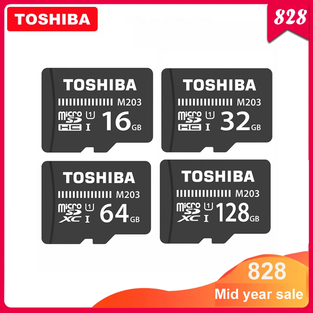 Карта памяти TOSHIBA Micro SD M203 класс 10 16 ГБ 32 64 128 карта C10 Mini SDHC SDXC TF-карта для смартфонов