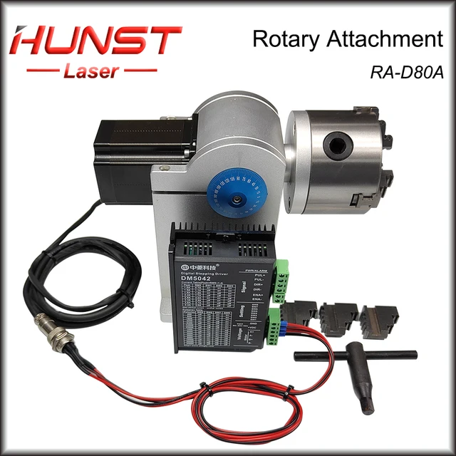 Hunst D80 Rotary Attachment for Laser Marking Welding Machine Rotary Axis Rotary Device Gold Silver  Jewelry Ring Engraving RD-D80A