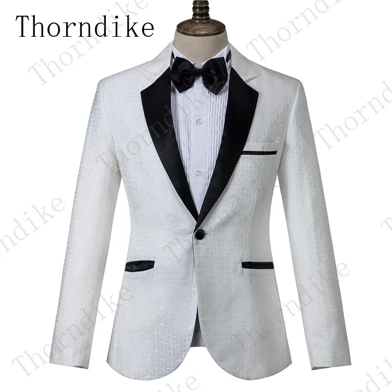 Thorndike дизайн мужские костюмы облегающий повседневный костюм жаккардовое с принтом смокинги для жениха для формального свадебного костюма(Блейзер+ брюки
