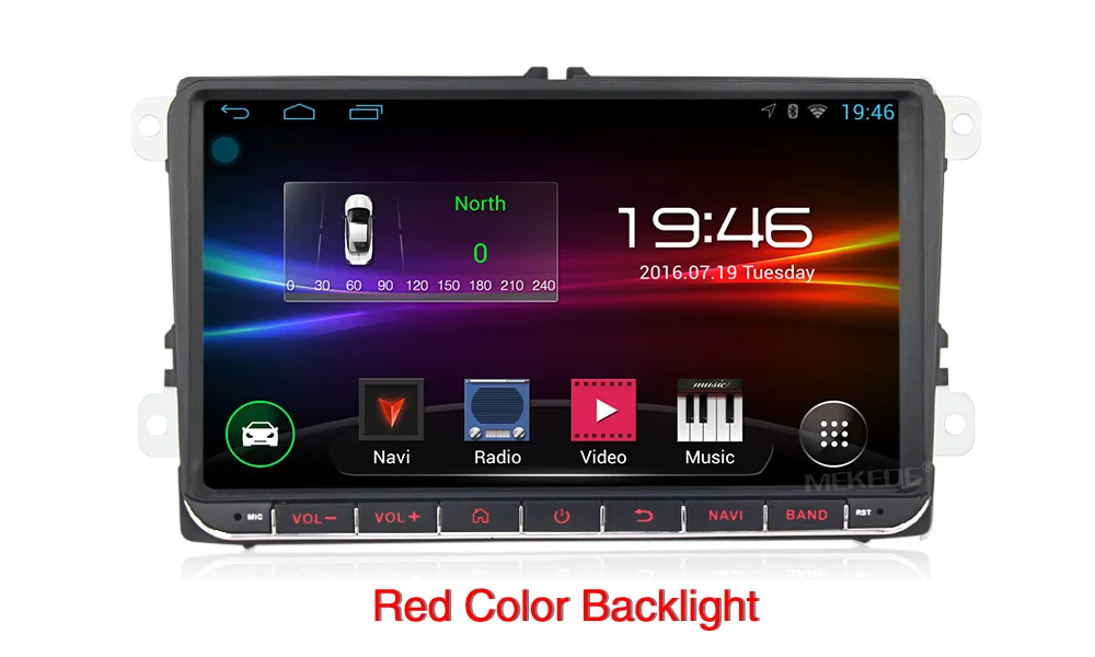 Android автомобильный DVD мультимедийный плеер для volkswage golf 4 golf 5 6 touran passat B6 caddy transporter T5 wifi BT - Цвет: RED color