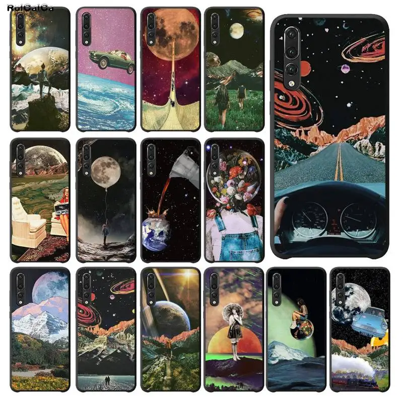 Чехол для телефона RuiCaiCa Trippy Art эстетический космический астронавт huawei P9 10 lite P20 pro