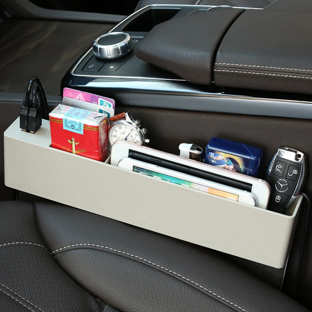Двойной USB многофункциональный ящик для хранения автомобильный Органайзер Дисплей напряжения автомобиля с прикуривателем