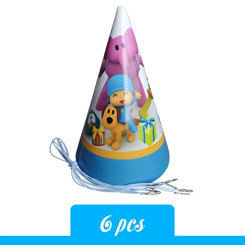 Birthday hat POCOYO тематическая вечеринка на день рождения украшения Дети Мальчик День Рождения принадлежности мультфильм одноразовые посуда бумажный лоток бумажный стаканчик - Цвет: Birthday hat