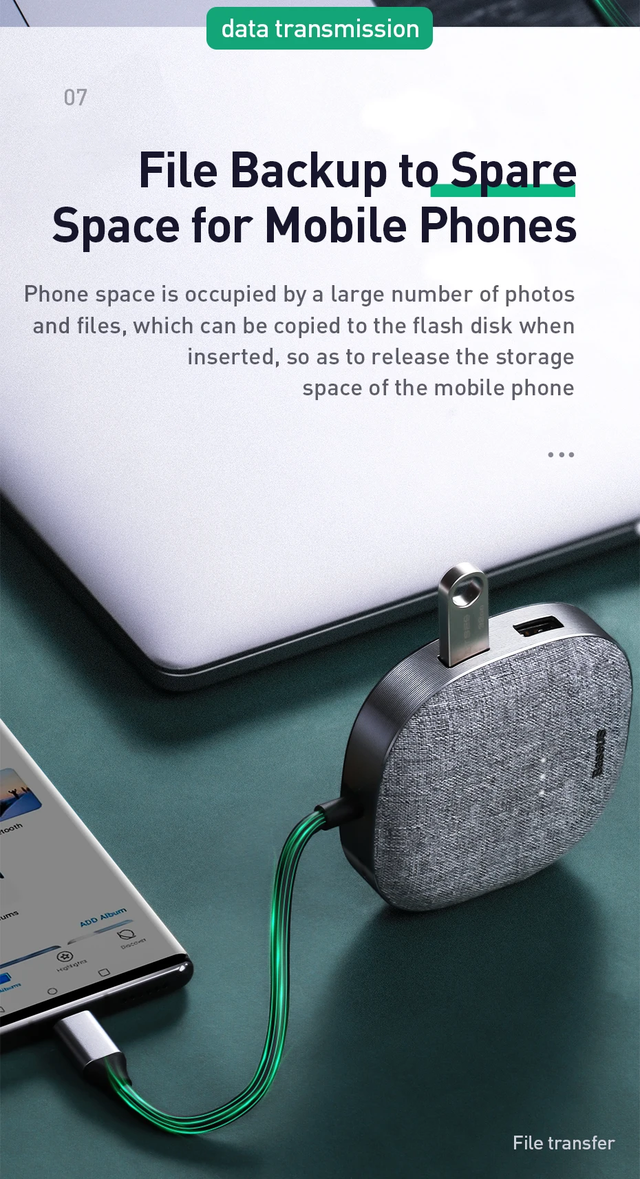 Baseus Fabric Series 7 in 1 Type-C Multifunctional Hub 8