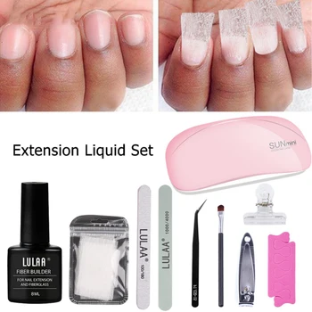 

10pcs/set Professional Nail Set UV LED Lamp Dryer Nail Gel Polish Kit Soak Off Manicure Tool Fibers Glass Nail Extension