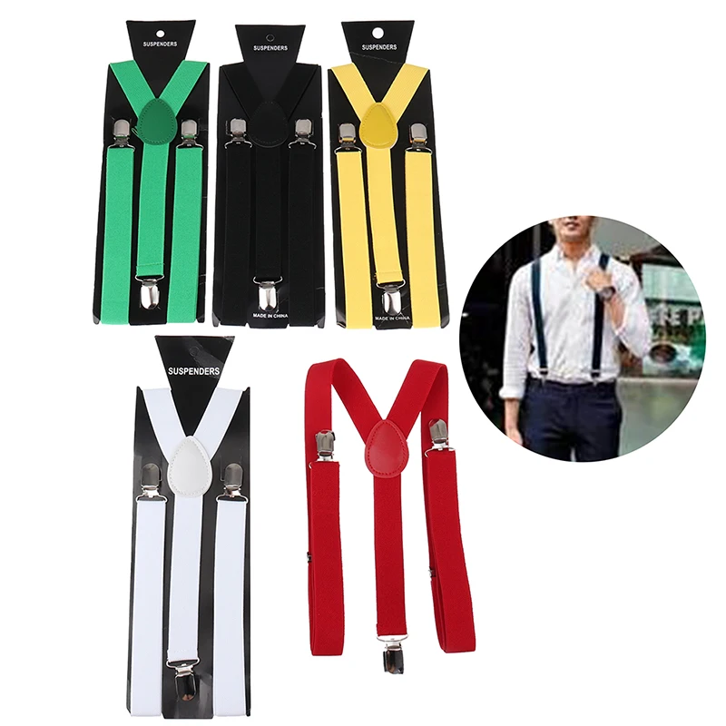 1PCS Y-back Suspender Adjustable Elasticated Adult Suspender Straps Unisex Women Men  Elastic Clip-on Suspenders Pants Braces
