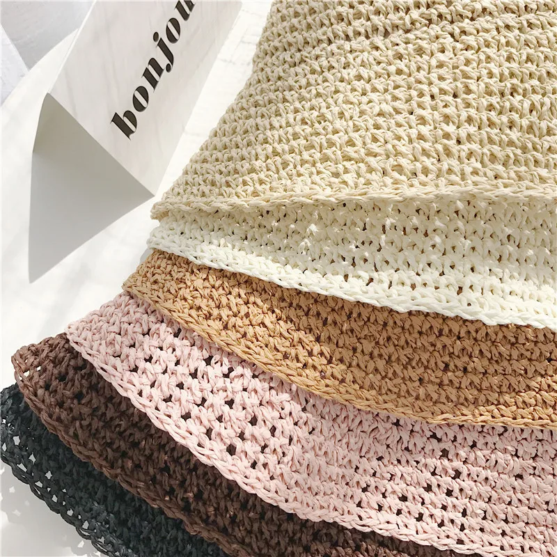 SP& CITY соломенная шляпа женская летняя японская Howllow Из чистого цвета ручная вязаная шапка Джокер Солнцезащитная шляпа дышащая индивидуальная Кепка