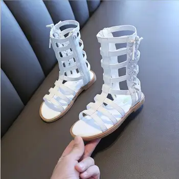 

Roman Style Toddler Girl Sandals Lace Up Open Toe Baby Shoes Summer Open Toe Solid Sandals Kids Gladiator Sandals