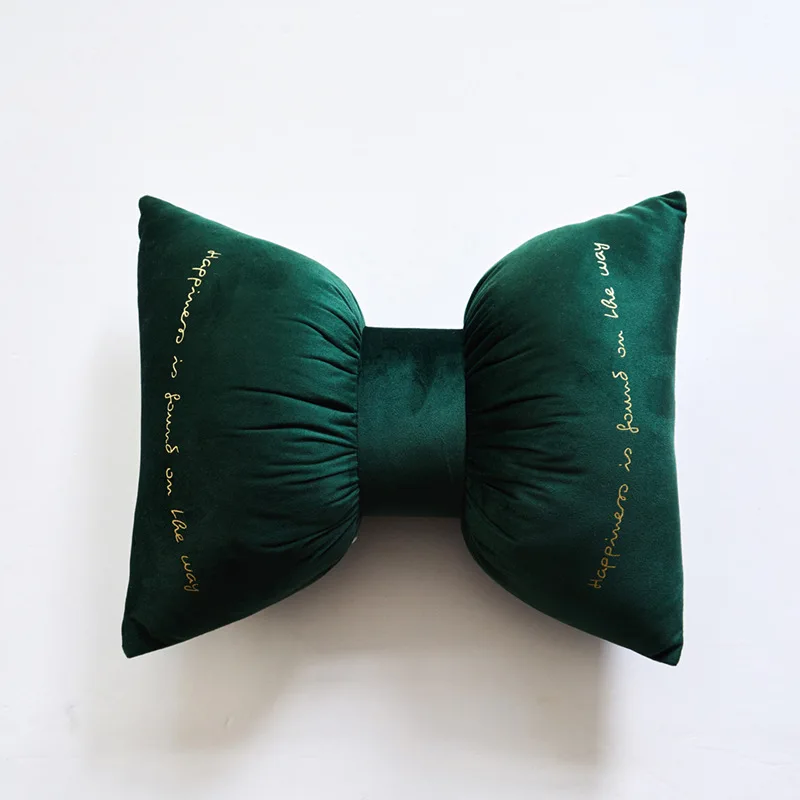 Dark green Подголовник автомобиля в форме банта подушка для шеи Высокое качество Детские игрушки бант декоративная мягкая подушка для детской комнаты подушка для сиденья - Цвет: Dark green