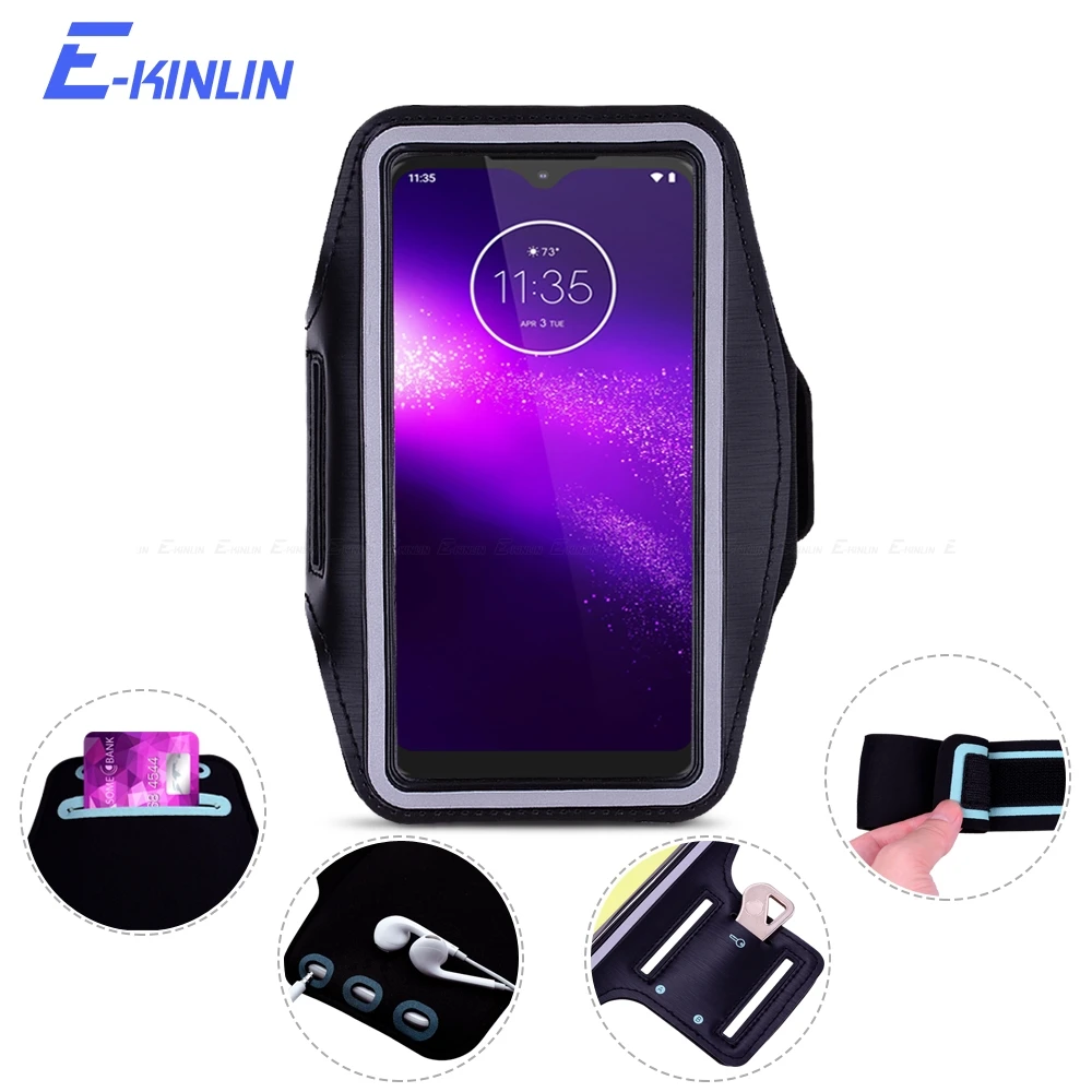 Чехол с повязкой на руку для Motorola Moto One 5G vision Action Macro Hyper Zoom Power Fusion Plus P30 Sport Running Gym Phone
