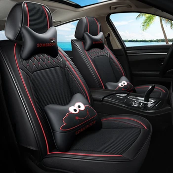

Full Coverage PU Leather car seat cover flax fiber auto seats covers for chevrolet captiva cobalt cruze epica equinox 2018