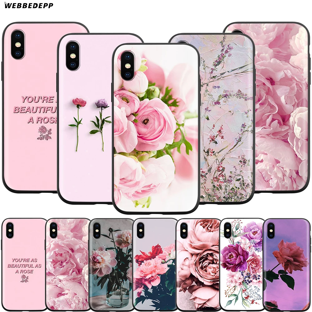 Webbedepp розовый цветок пион чехол для Apple iPhone 12 Mini 11 Pro XS Max XR X 8 7 6 6S Plus 5 5S SE|Бамперы| |