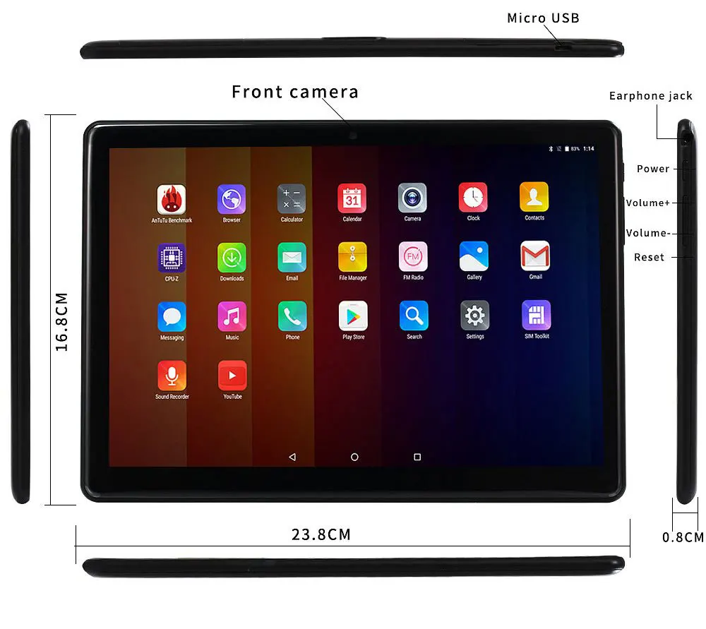 US $845.50 Cellphone mobile phone function 3G 4G Tablet With Dual Sim Card101 Inch Tablet PC 1024600 HD Screen phone call tablets pc
