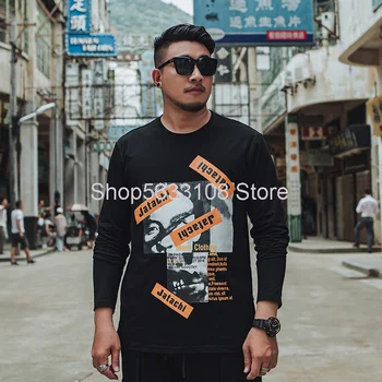 

T1178 Long Sleeve Jin You Super Brand Big Size Men's Wear Long Sleeve Backing Shirt Plus Fat Plus