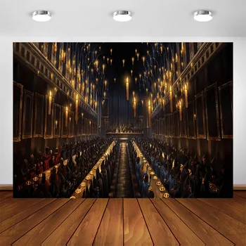 

Harry Magic School Castle Photography Backdrops Birthday Party Hogwarts Leaving Feast Mural Background for Photo Studio Photocal