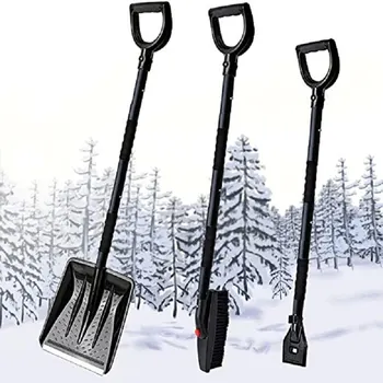 3 in 1 Snow Shovel Set Collapsible Snow Brush Scraper Winter Snow Removal Kit Car Ice