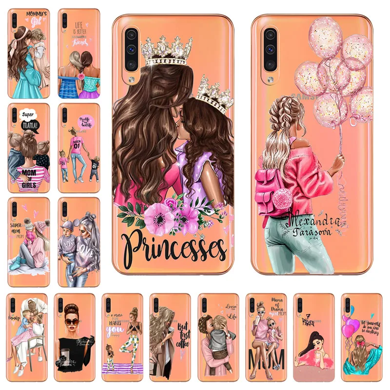 

Transparent Case For Samsung A50 A70 A30 A10S A20S A30S A50S M30S Case Super Mom Baby Girl Etui For Sumsung Galaxy A50 A70 A10S