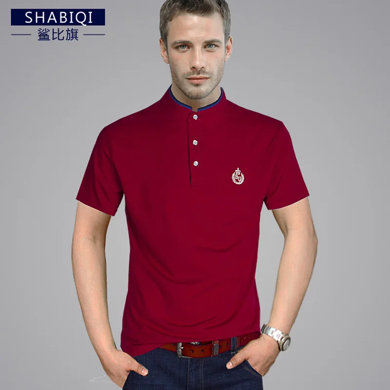 Skup Męska koszulka Polo 2020 letnie męskie dorywczo oddychająca niebieski stojak kołnierz bawełna krótki rękaw mężczyźni Polo Plus rozmiar 6XL 10XL